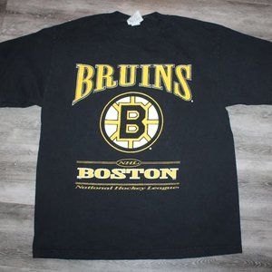 Vintage NHL Boston Bruins Hockey Sport retro tee 1998 shirt black